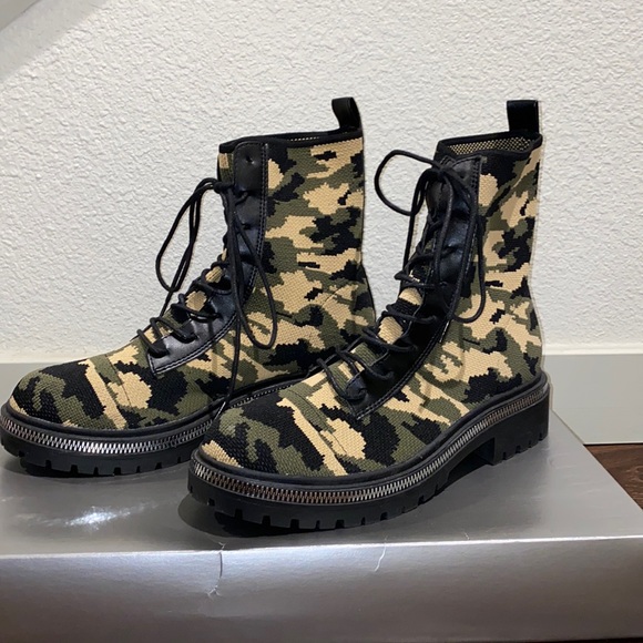 Army Print Combat Boots - Picture 2 of 8